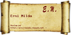 Erni Milda névjegykártya